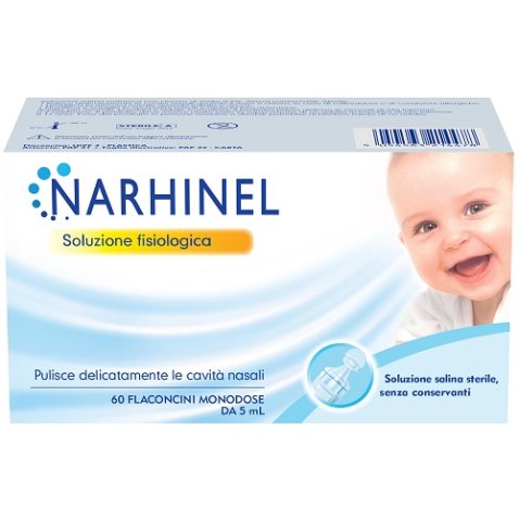 SOLUZIONE FISIOLOGICA PER ASPIRATORE NASALE NARHINEL 60 FLACONCINI DA 5 ML SOLUZIONE FISIOLOGICA PER ASPIRATORE NASALE NARHINEL 60 FLACONCINI DA 5 ML