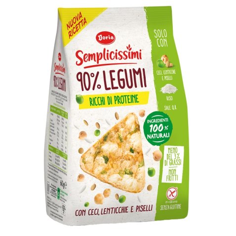 DORIA SEMPLICISSIMI SNACK 90% LEGUMI CECI-LENTICCHIE-PISELLI60 G DORIA SEMPLICISSIMI SNACK 90% LEGUMI CECI-LENTICCHIE-PISELLI60 G
