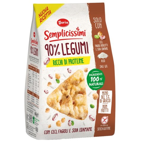 DORIA SEMPLICISSIMI SNACK 90% LEGUMI CECI-FAGIOLI-SOIA 60 G DORIA SEMPLICISSIMI SNACK 90% LEGUMI CECI-FAGIOLI-SOIA 60 G