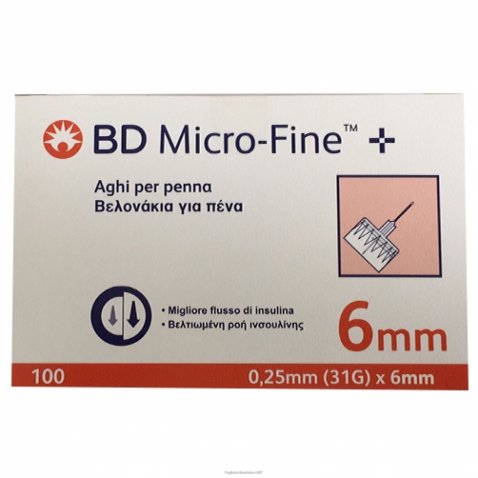 AGO PER PENNA DA INSULINA BD MICROFINE GAUGE 31 6MM 100 PEZZI