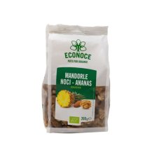 MIX MANDORLE SGUSCIATE-NOCI SGUSCIATE-ANANAS BIO 200 G | ECONOCE