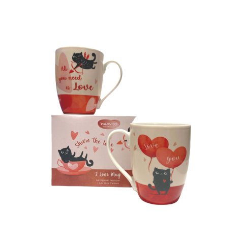 NEAVITA COPPIA TAZZE LOVE CAT