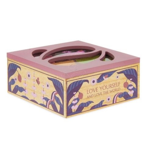 NEAVITA COFANETTO LEGNO BIO ROSA A 6 SCOMPARTI 30 TISANE ASSORTITE PEOPLE&NATURE