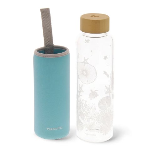 NEAVITA BOTTIGLIA VETRO CON TAPPO LEGNO TWICE SEA 500 ML