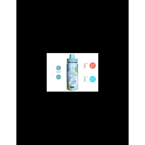 NEAVITA BOTTIGLIA THERMOS ACCIAIO TWICE SEA AZZURRA 500 ML