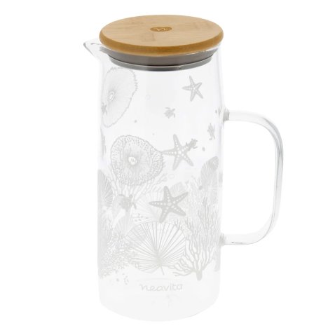 NEAVITA CARAFFA VETRO CON TAPPO LEGNO TWICE SEA 1000 ML