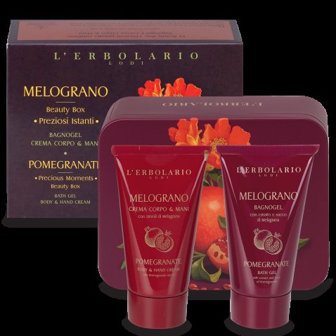 L'ERBOLARIO - MELOGRANO BEAUTY BOX PREZIOSI ISTANTI 1 BAGNOGEL 75 ML + 1 CREMA CORPO & MANI 75 ML EDIZIONE LIMITATA