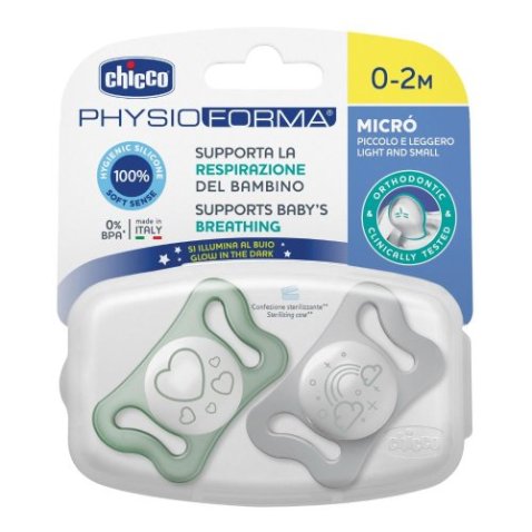 CHICCO SUCCHIETTO MICRO LUMI SILICONE 0-2M 2 PEZZI