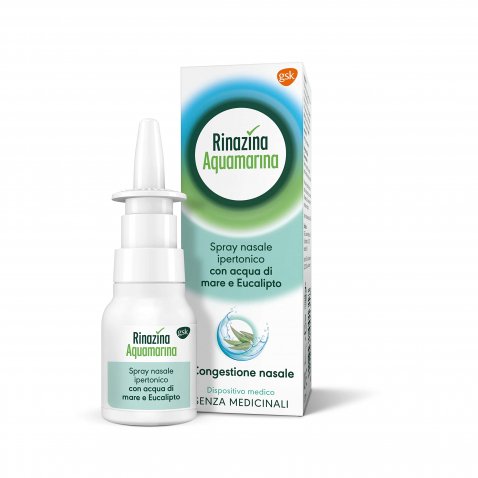 Rinazina Aquamarina Spray Nasale Ipertonico con Eucalipto 20ml - Una  soluzione naturale, rapida ed efficace per la