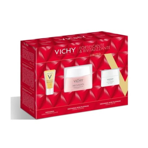 VICHY - NEOVADIOL ROSE COFANETTO NATALE 2024 1 NEOVADIOL ROSE PLATINUM 50 ML + 1 ECH NEO SOLUTION 5 5 ML + 1 MINI ROSE NIGHT 15ML