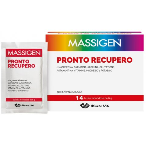 MASSIGEN PRONTO RECUPERO 14 BUSTINE 6 G - Integratore alimentare per la stanchezza fisica e mentale