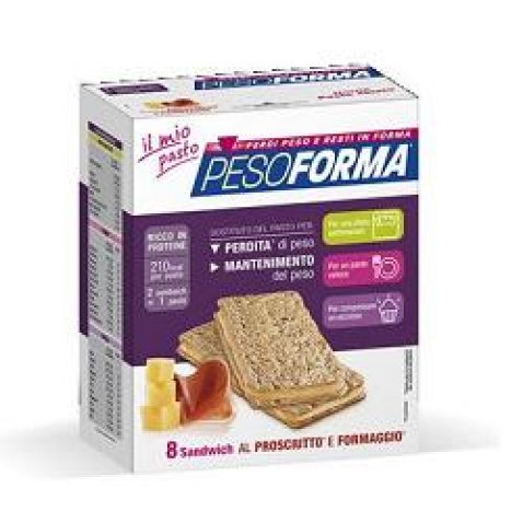 PESOFORMA SANDWICH PROSCIUTTO/FORMAGGIO 4 PASTI 8 PEZZI X 25G