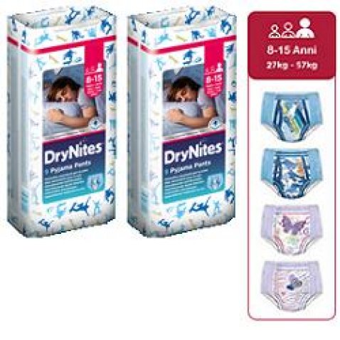 HUGGIES DRYNITES 8/15 ANNI BOY L 27/57KG PACCO SINGOLO 9 PEZZI