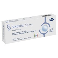 SIRINGA INTRA-ARTICOLARE SINOVIAL 32 ACIDO IALURONICO 1,6% 32 MG/2 ML 1 FS + AGO GAUGE 21 1 PEZZO