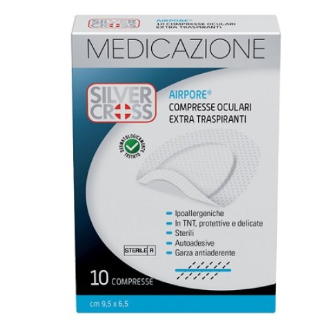 SILVERCROSS AIRPORE MEDICAZIONE OCULARE 10 PEZZI