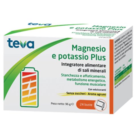 MAGNESIO POTASSIO PLUS TEVA 24 BUSTINE SENZA ZUCCHERI AROMAAGRUMI