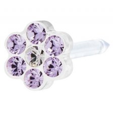 BLOMDAHL FORALOBI MP DAISY 5MM VIOLET/CRYSTAL