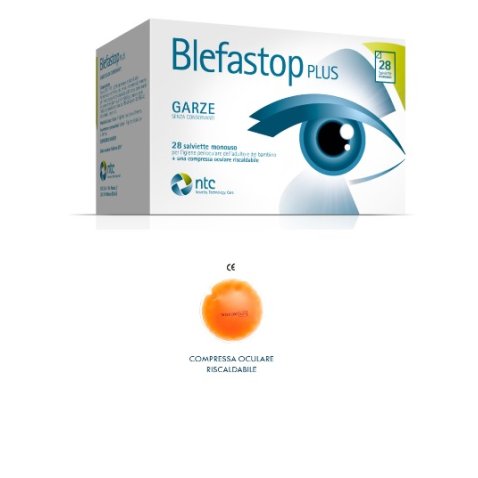 BLEFASTOP PLUS GARZA IN COTONE PIEGATA CON FILO DI BARIO 28SALVIETTE MONOUSO + 1 COMPRESSA OCULARE RISCALDABILE