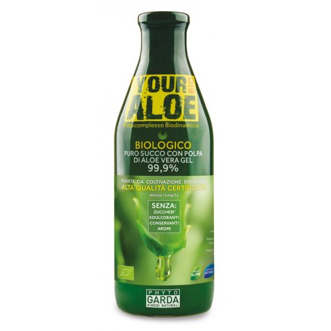 YOUR ALOE BIO PURO SUCCO CON POLPA DI ALOE VERA GEL 99,9% 1LITRO SENZA ALOINA