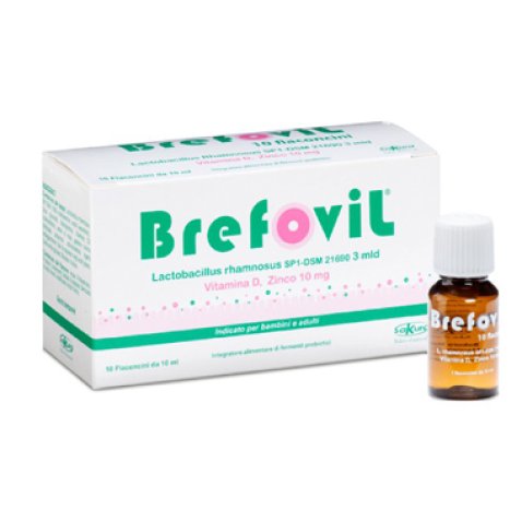 BREFOVIL 10 FLACONCINI MONODOSE DA 10 ML GUSTO LAMPONE