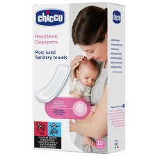 CHICCO MAMMA DONNA ASSORBENTI POSTPARTO COTONE 10 PEZZI