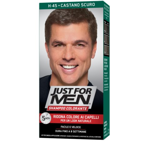 JUST FOR MEN SHAMPOO COLORANTE H45 CASTANO SCURO ATTIVATORECHIARO 38,5 ML + BASE COLORE 27,5 ML