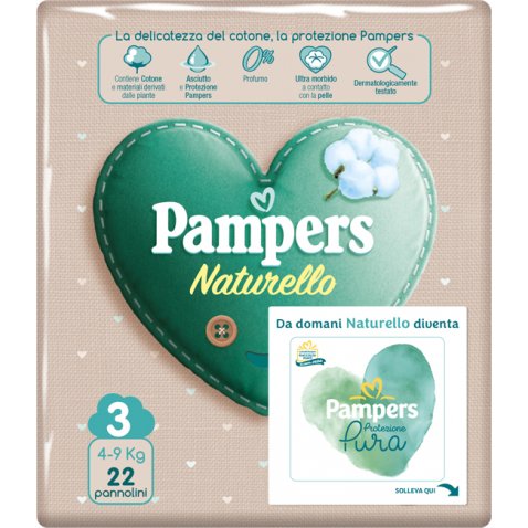 PAMPERS PROTEZIONE PURA NATURELLO MIDI CP 22 PEZZI