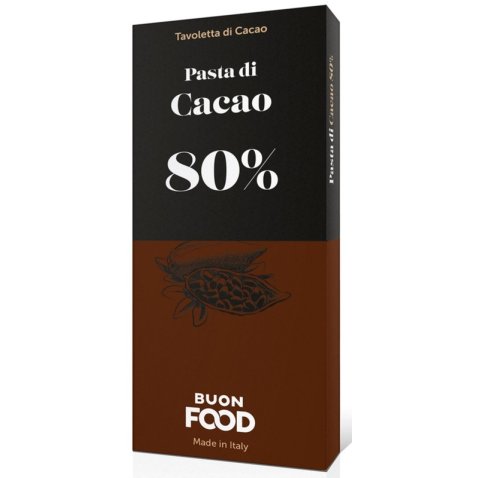 BUON FOOD TAVOLETTA PASTA DI CACAO FONDENTE 80% 45 G