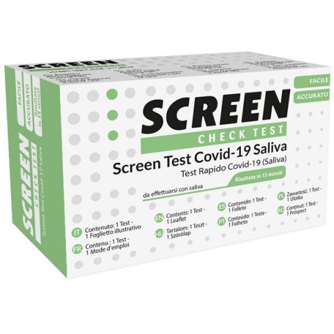 TEST ANTIGENICO RAPIDO COVID-19 SCREEN AUTODIAGNOSTICO DETERMINAZIONE QUALITATIVA ANTIGENI SARS-COV-2 IN CAMPIONI SALIVARI MEDIANTE IMMUNOCROMATOGRAFIA