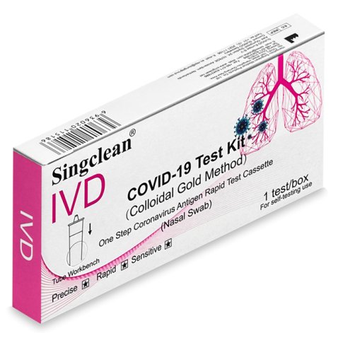 TEST ANTIGENICO RAPIDO COVID-19 SINGCLEAN AUTODIAGNOSTICO DETERMINAZIONE QUALITATIVA ANTIGENI SARS-COV-2 IN TAMPONI NASALI MEDIANTE IMMUNOCROMATOGRAFIA