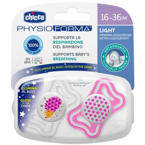 CHICCO SUCCHIETTO LIGHT LUM SILICONE 16-36 MESI 2 PEZZI