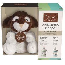 KIT FIOCCHI DI RISO CALDO-PELUCHE FIOCCO + SAPONE NON SAPONEDELICATO 240 ML + DETERGENTE CORPO E CAPELLI TALCO 400 ML