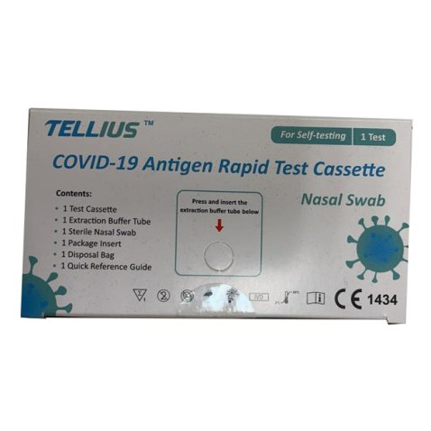 TEST ANTIGENICO RAPIDO COVID-19 TELLIUS AUTODIAGNOSTICO DETERMINAZIONE QUALITATIVA ANTIGENI SARS-COV-2 IN TAMPONI NASALIMEDIANTE IMMUNOCROMATOGRAFIA