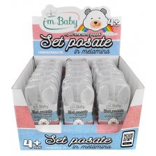 I'M BABY SET POSATE IN MELAMINA 100% PURA PER NEONATI E BAMBINI 4+ MESI