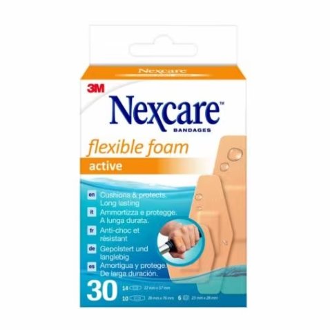 CEROTTO PREPARATO 3M NEXCARE ACTIVE 360 GRADI N1030ASD04 ASSORTITI 3 MISURE 6 CEROTTI 23X28MM + 14 CEROTTI 22X57MM + 10CEROTTI 28X76MM