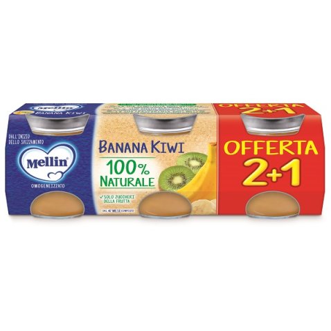 MELLIN OMOGENEIZZATO BANANA KIWI 3 PEZZI DA 100 G