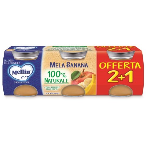 MELLIN OMOGENEIZZATO MELA BANANA 3 PEZZI DA 100 G