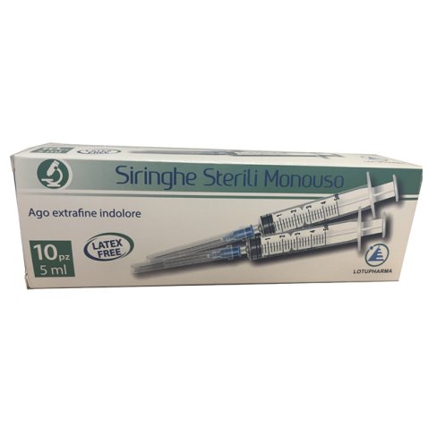 SIRINGA STERILE MONOUSO DA 5 ML LOTUPHARMA 10 PEZZI