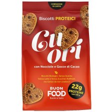 BUON FOOD CUORI BISCOTTI PROTEICI CON NOCCIOLE E GOCCE DI CACAO BIO 200 G