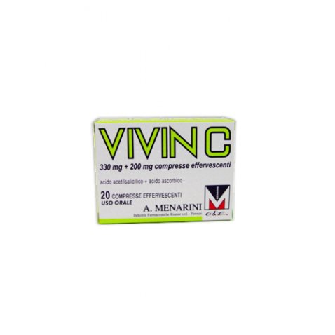 VIVIN C - sollievo rapido dal mal di testa e supporto alle difese immunitarie - 20 compresse effervescenti 330 mg + 200 mg
