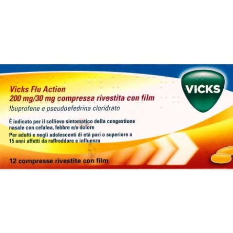 VICKS FLU ACTION*12 cpr riv 200 mg + 30 mg