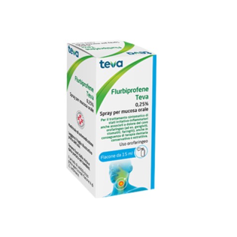 FLURBIPROFENE (TEVA)*spray mucosa orale 15 ml 0,25%