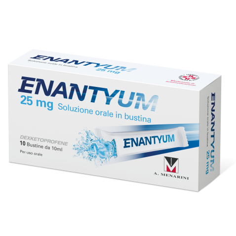 Enantyum - sollievo rapido e duraturo dal dolore muscoloscheletrico - soluzione orale 10 bustine monodose 25 mg 10 ml